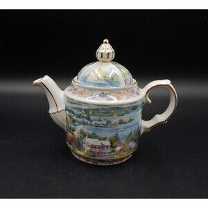 James Sadler Teapot Salt Kettle View Bermuda Sailboat Floral Gold